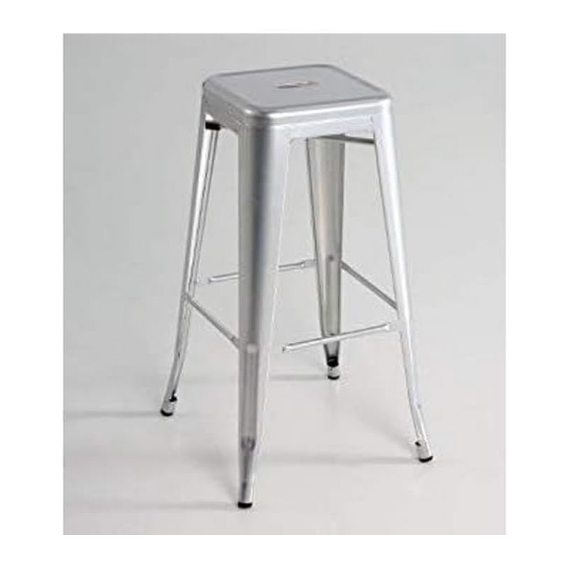 Taburete metal plata pack 4 unidades